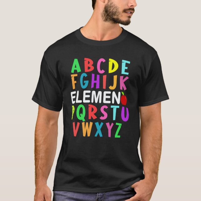 Camiseta ABC Elemeno Kindergarten Teacher Cute  Back to Sch (Anverso)