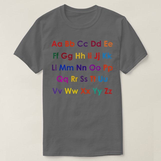 Camiseta ABC learning Alphabet  (Diseño del anverso)