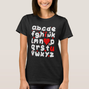 Camiseta ABC Te Amo Alphabet Funny El día de San Valentín H