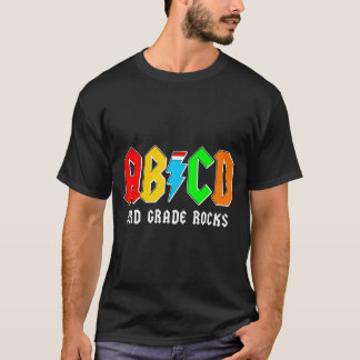 Camiseta Abcd 3er grado rocas niños espalda a la escuela ma