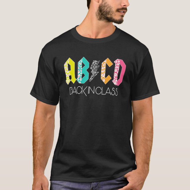 Camiseta Abcd De Vuelta A La Clase Leopard De Vuelta A La E (Anverso)
