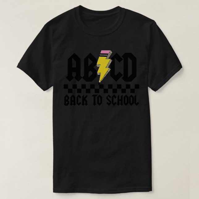 Camiseta ABCD de vuelta a la escuela RocknRoll 1 (Diseño del anverso)