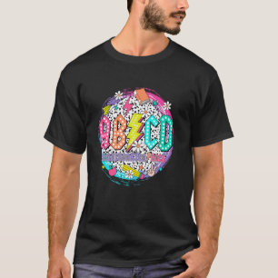 Camiseta ABCD Jardín de Infancia Rock Maestro Estudiante Fe