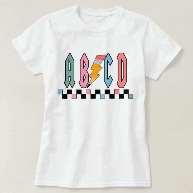 Camiseta Abcd para maestros, regalo de agradecimie (Diseño del anverso)