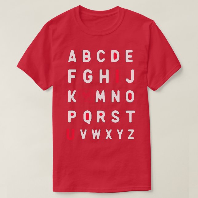 Camiseta ABCD Te Amo (Diseño del anverso)