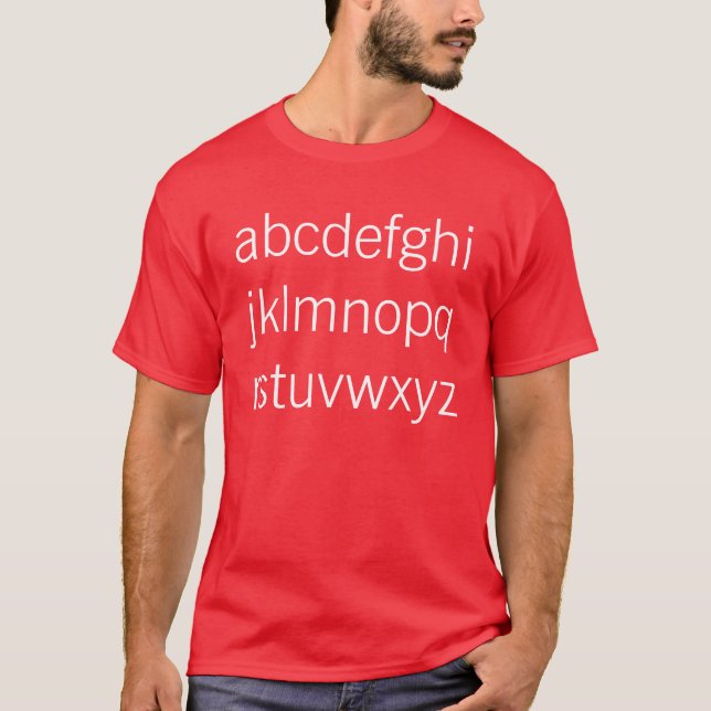 Camiseta abcdefghijklmnopqrstuvwxyz (Anverso)