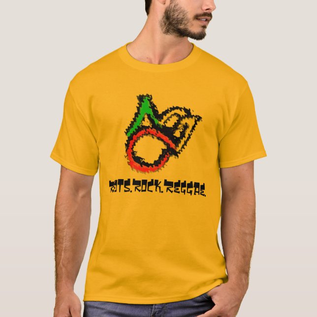 Camiseta abclogo-rasta, Roots.Rock.Reggae. (Anverso)