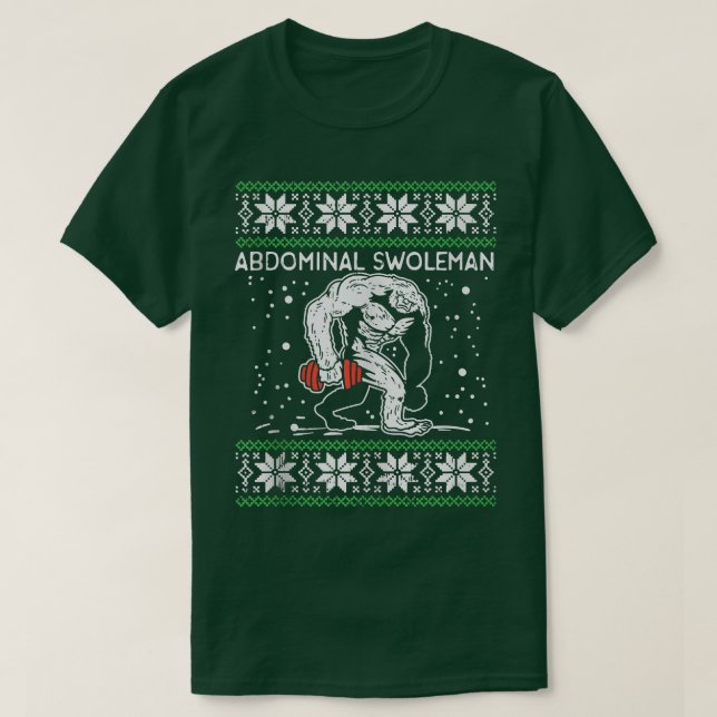 Camiseta Abdominal Swoleman Yeti Fun Christmas Gym Weightli (Diseño del anverso)