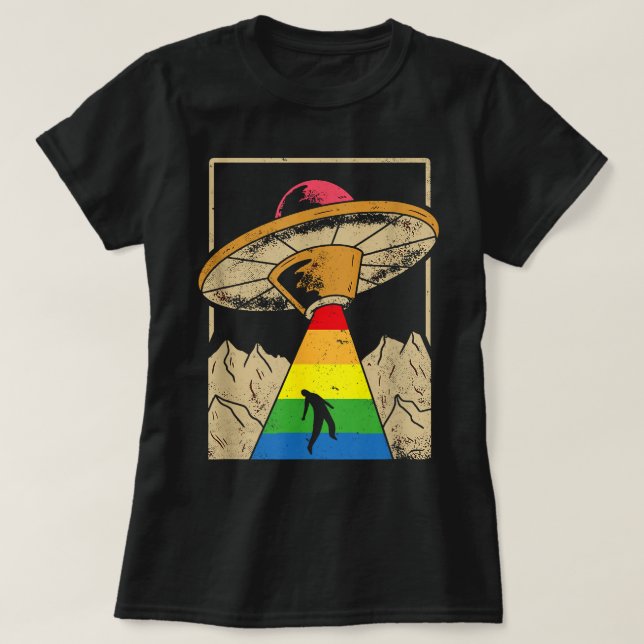 Camiseta Abducción de Alien Orgullo Gay Gaylien Lgbt (Diseño del anverso)