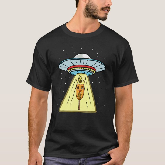 Camiseta Abducción de Corn Dog Queen Ufo (Anverso)