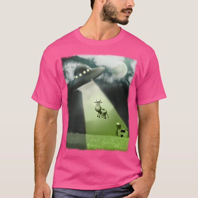 Camiseta Abducción De Vacas De Ufo Comical (Anverso)