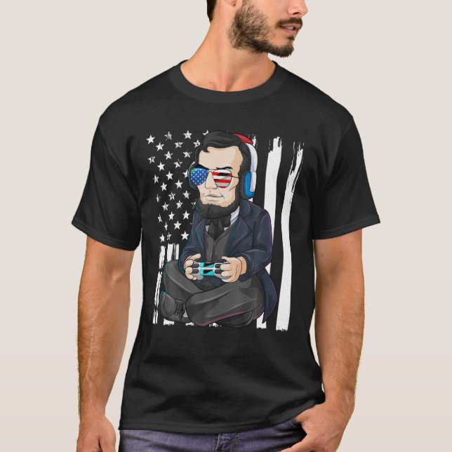 Camiseta Abe Abraham Lincoln Gamer 4 De Julio Niño Estadoun (Anverso)