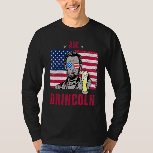 Camiseta Abe Drincoln Abraham Lincoln Funny 4 De Julio Gra (Anverso)