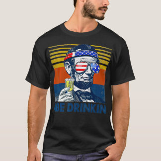 Camiseta Abe Drinkin 4 De Julio Hombres Mujeres Patriotas D