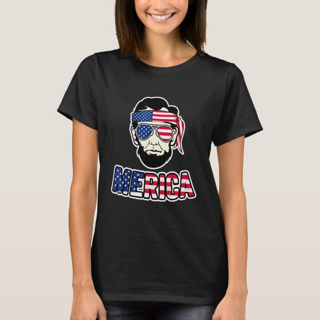 Camiseta Abe Lincoln 4 De Julio Merica Abraham Lincoln Ame (Anverso)