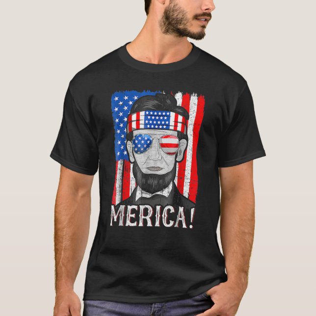 Camiseta Abe Lincoln 4th Of July Fourth Of July (Anverso)