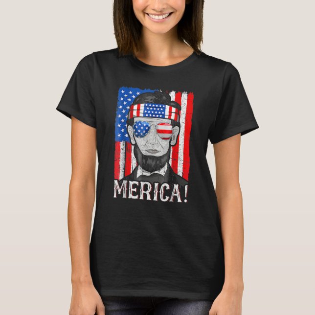 Camiseta Abe Lincoln 4th Of July Fourth Of July (Anverso)
