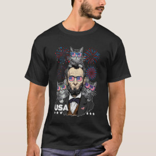 Camiseta Abe Lincoln Amante De Gatos Divertido 4 De Julio I