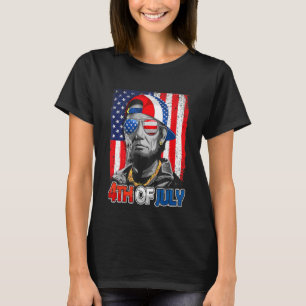 Camiseta Abe Lincoln Beard Gafas De Sol Bandera Americana 4