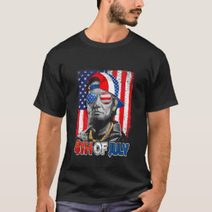 Camiseta Abe Lincoln Beard Gafas De Sol Bandera Americana 4
