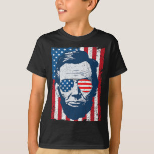 Camiseta Abe Lincoln Beard Sungles Y Bandera Americana 4 De