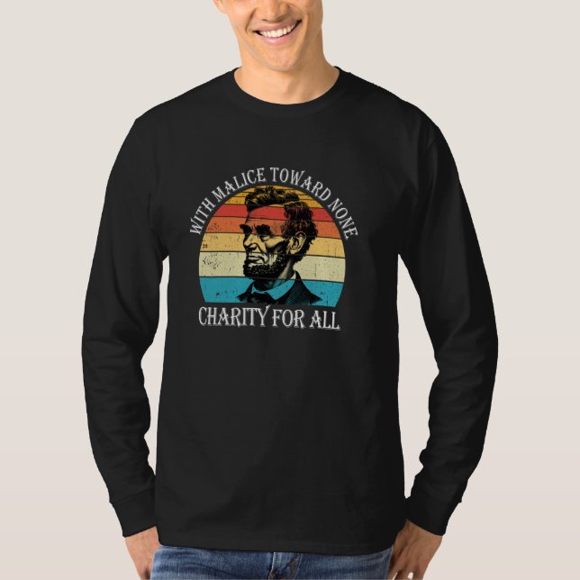 Camiseta Abe Lincoln con malicia hacia ninguna, con caridad (Anverso)