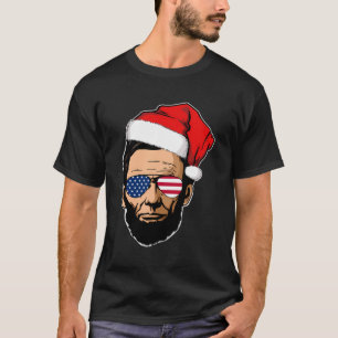 Camiseta Abe Lincoln Con Santa Hat Abraham Lincoln Christm