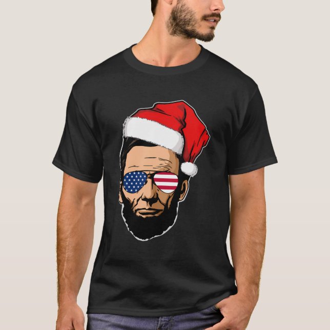 Camiseta Abe Lincoln Con Santa Hat Abraham Lincoln Christm (Anverso)