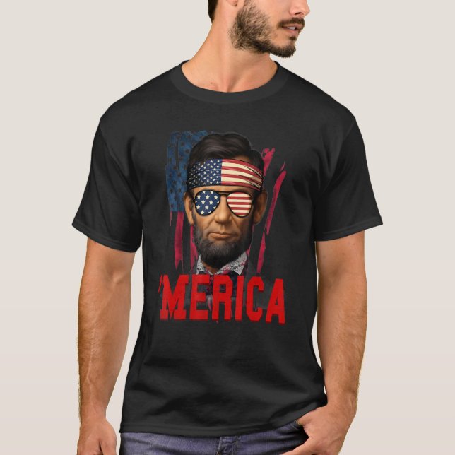 Camiseta Abe Lincoln El Día De La Independencia De Los Esta (Anverso)