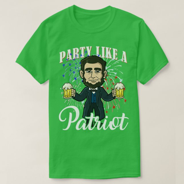 Camiseta Abe Lincoln Fiesta Como Patriota 4 De Julio EEUU A (Diseño del anverso)