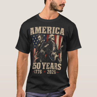 Camiseta Abe Lincoln George Washington Guitar 250.º