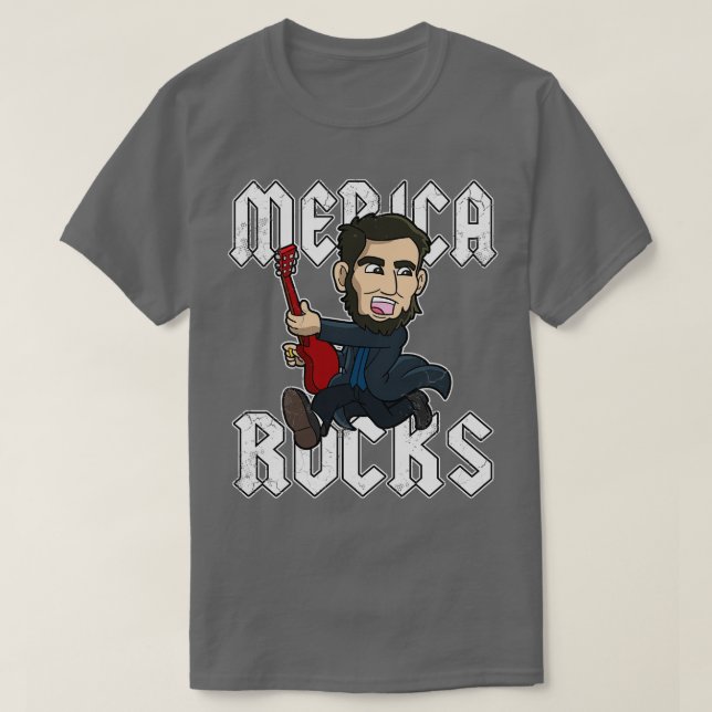 Camiseta Abe Lincoln Merica Rocks EE. UU. Patriótico 4 de j (Diseño del anverso)