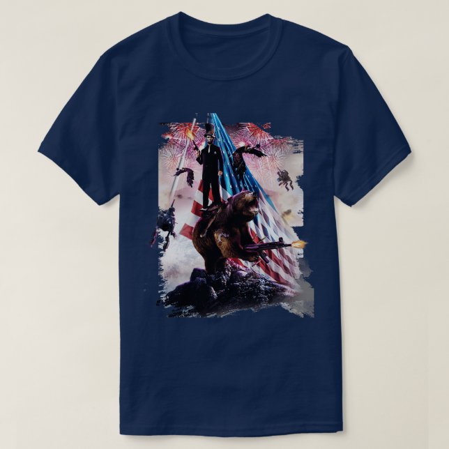 Camiseta Abe Lincoln Riding Bear (Diseño del anverso)