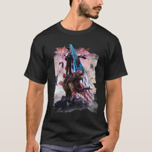 Camiseta Abe Lincoln Riding Bear American Patriotic Funny T