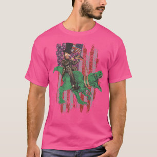 Camiseta Abe Lincoln Riding T Rex - T Rex Lovers T Rex 4ª