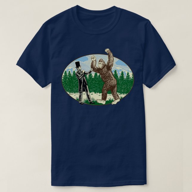 Camiseta ABE Lincoln Sasquatch Hunter Bigfoot Logo Men Shor (Diseño del anverso)