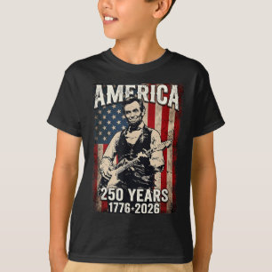 Camiseta Abe Lincoln Vintage 16º Presidente Tocando Guitarr
