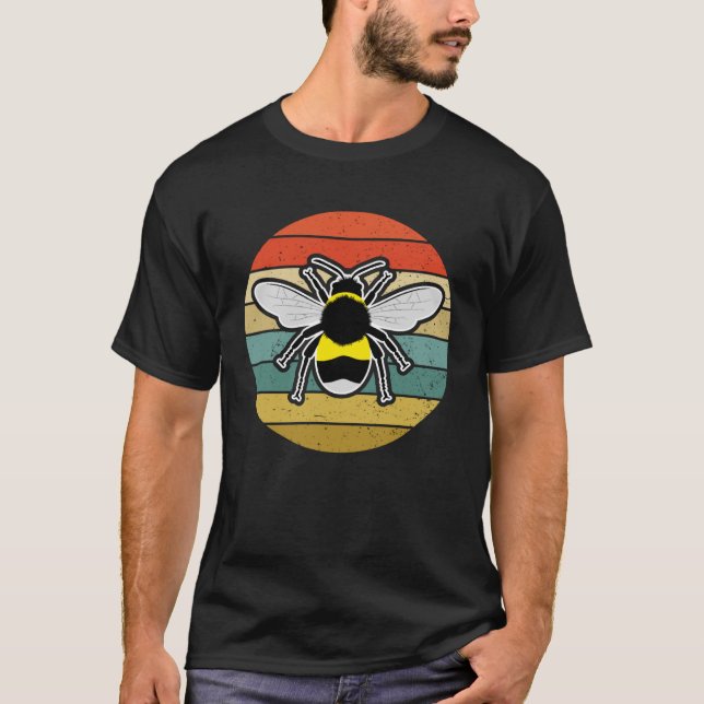 Camiseta abeja abejorra insectos amor animal retro (Anverso)