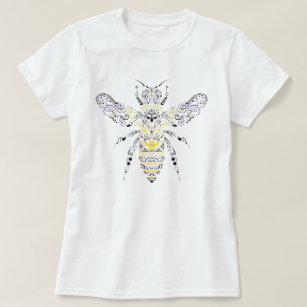 Camiseta abeja adornada de la miel