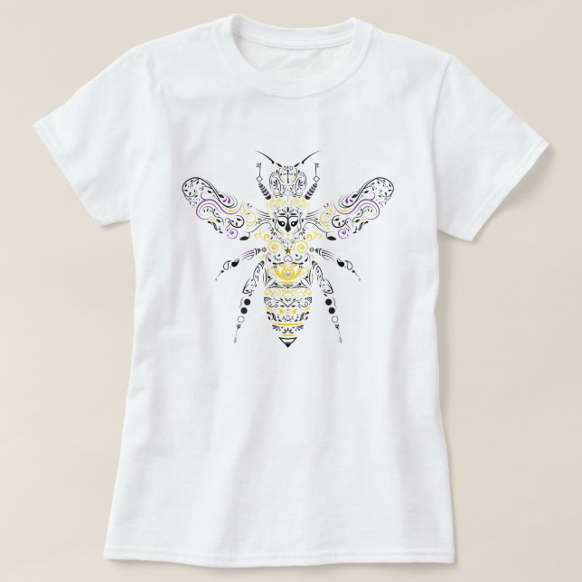 Camiseta abeja adornada de la miel (Diseño del anverso)