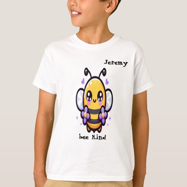 Camiseta "abeja amable" Kawaii Personalizable Boy (Anverso)