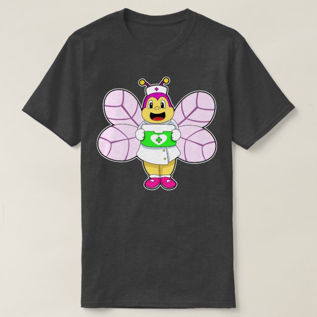 Camiseta Abeja como enfermera con el kit de la primera dosi (Diseño del anverso)