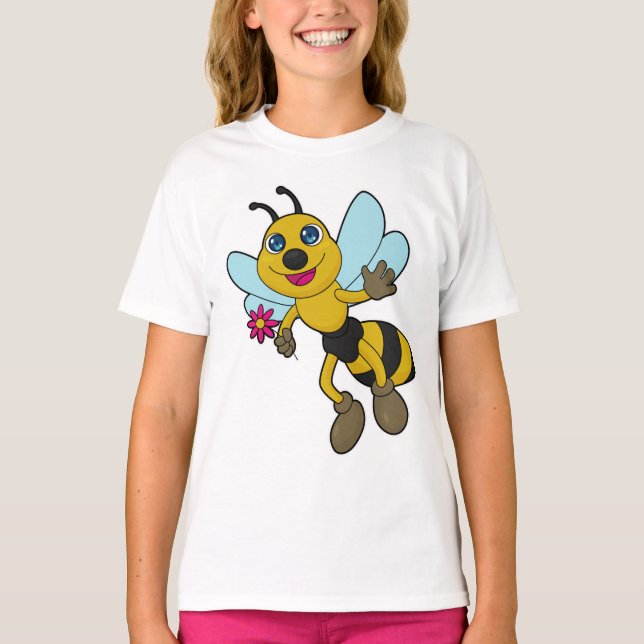 Camiseta Abeja con flor (Anverso)