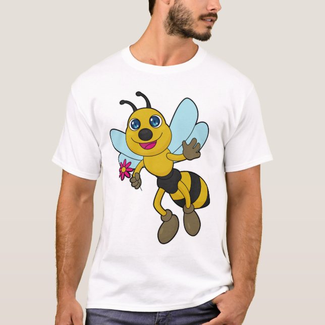 Camiseta Abeja con flor (Anverso)
