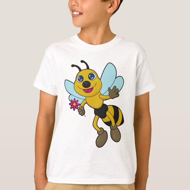 Camiseta Abeja con flor (Anverso)