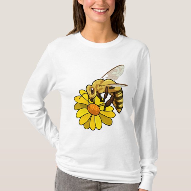 Camiseta Abeja con flores (Anverso)