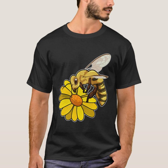 Camiseta Abeja con flores (Anverso)