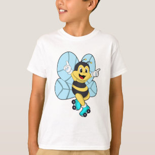 Camiseta Abeja con patines de rodillos