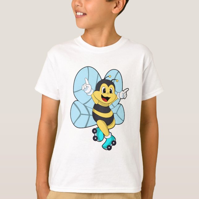 Camiseta Abeja con patines de rodillos (Anverso)