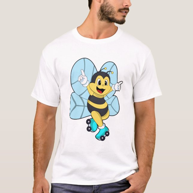 Camiseta Abeja con patines de rodillos (Anverso)